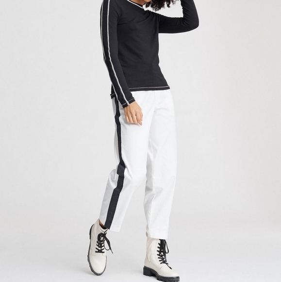 NWT Rag & bone Workman Pant With Side Stripe Black & White - Size 31 - Picture 1 of 12
